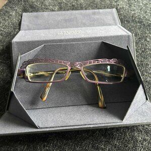 Jean Lafont Paris Violet Cut-Out Metal Architectural Designer Optical Frames OS